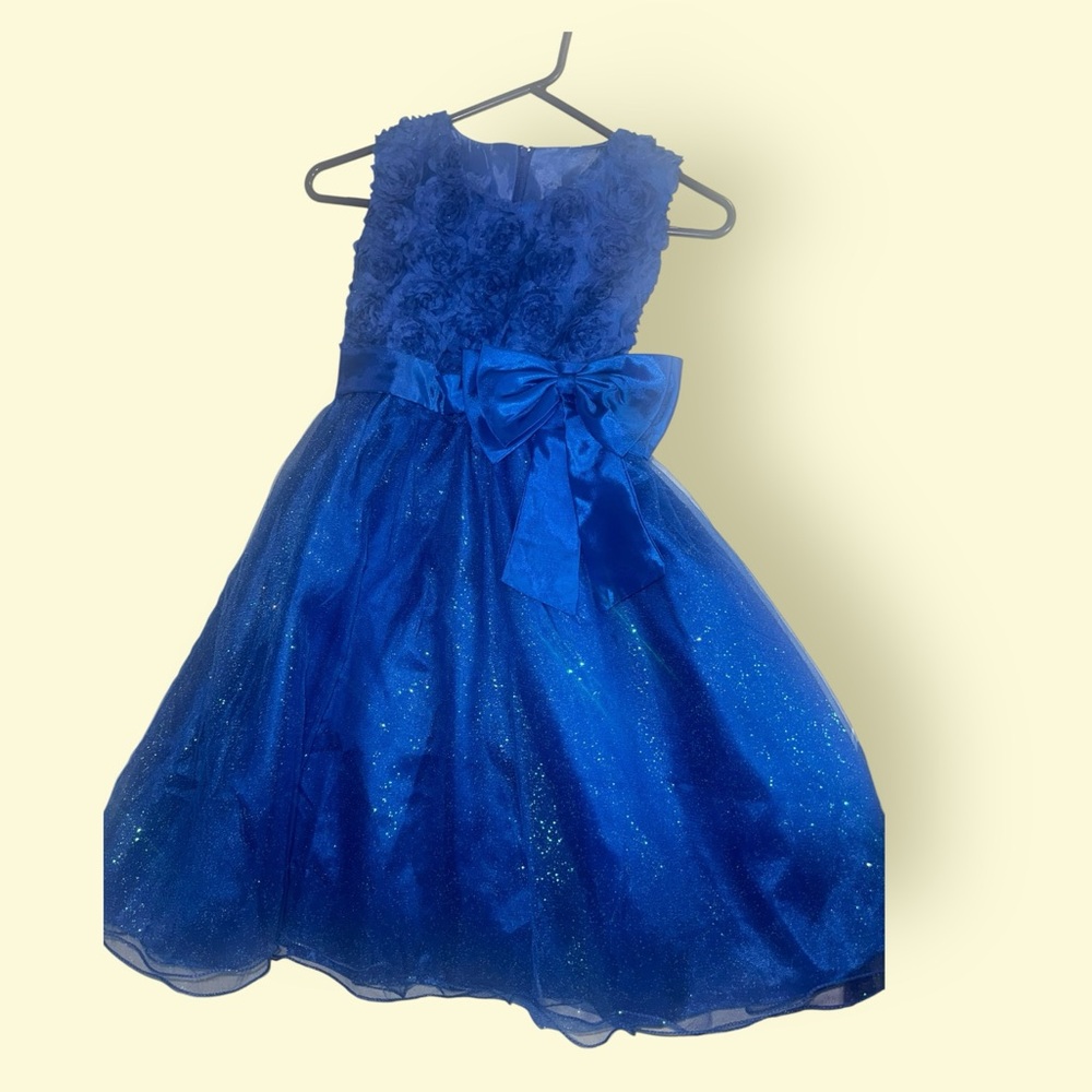 Elegant Blue Kids Dress with Bow